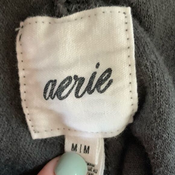 AERIE Women’s Sherpa Fleece Corset Joggers Gray Size Medium - Picture 9 of 12